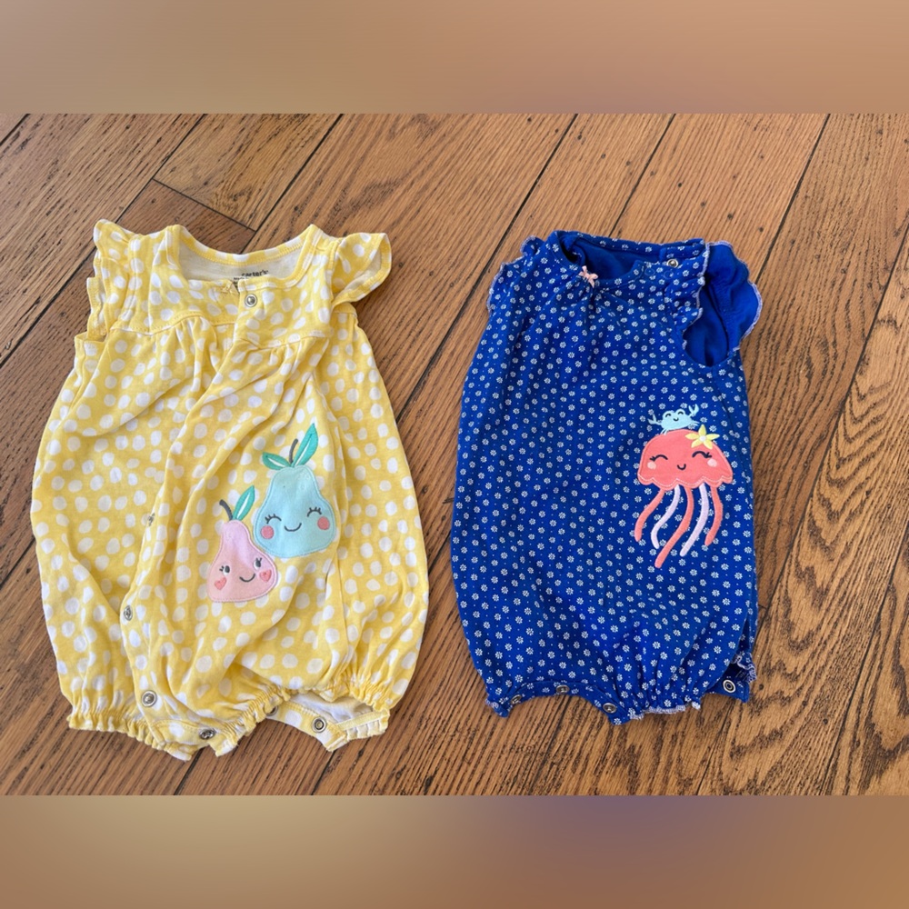 Carter’s baby onesies 6 months octopus pear